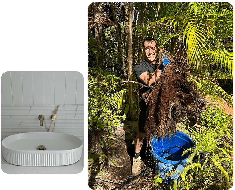 Licensed plumber working on pipe - Sunshine Coast, QLD