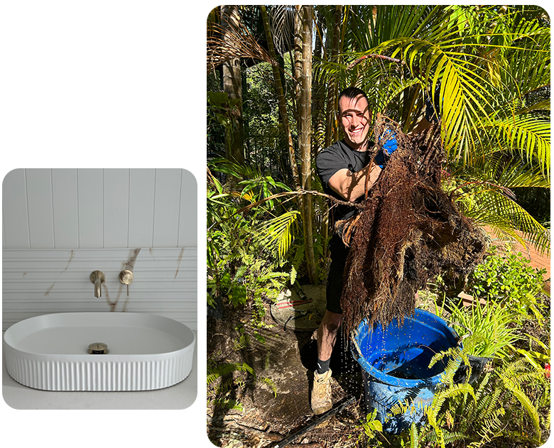 Licensed plumber working on pipe - Sunshine Coast, QLD